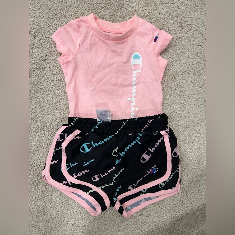 3-6 month Champion girls T-shirt and shorts